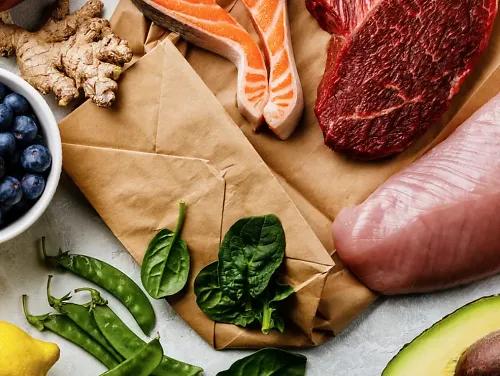 Display of healthy food